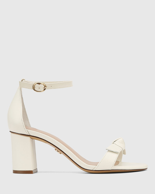 Calliope Off White Leather Block Heel  & Wittner & Wittner Shoes
