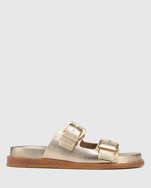 Arcadia Champagne Metallic Leather Sandal & Wittner & Wittner Shoes