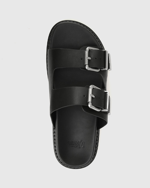 Arcadia Black Leather Sandal & Wittner & Wittner Shoes