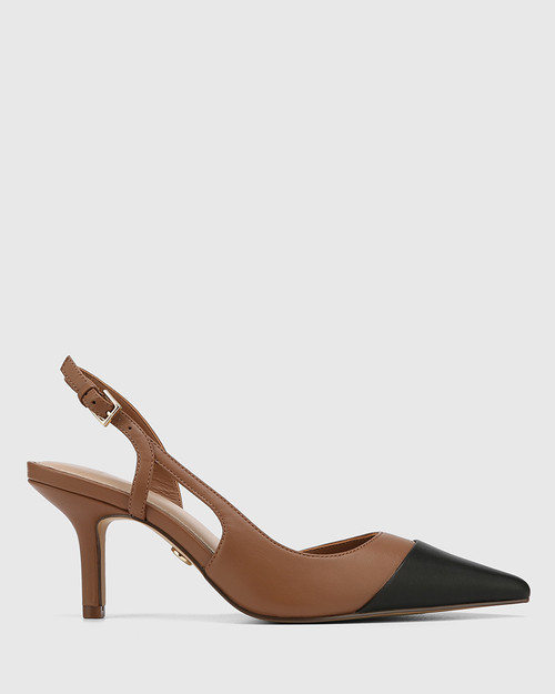 Lane Bark Leather Slingback