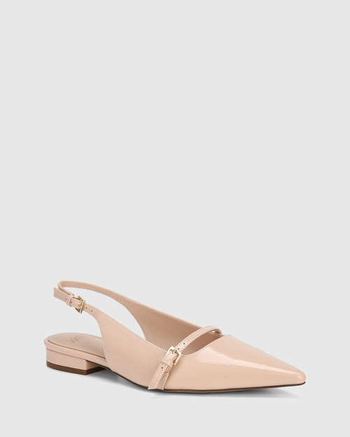 Maria Ballet Pink Crinkle Patent Leather Slingback & Wittner & Wittner Shoes