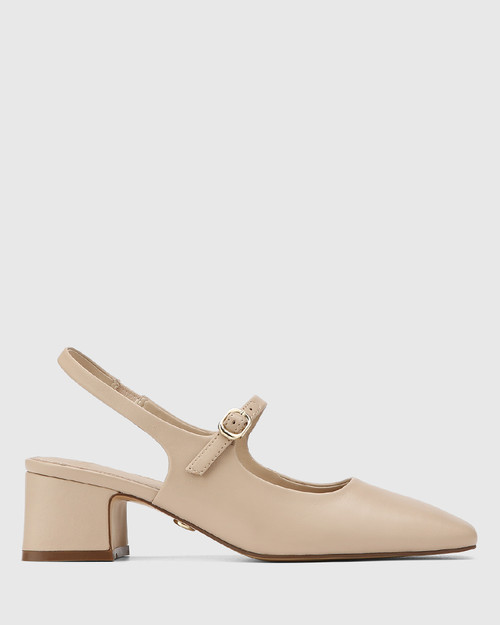 Lora Pale Porcelain Leather Slingback & Wittner & Wittner Shoes