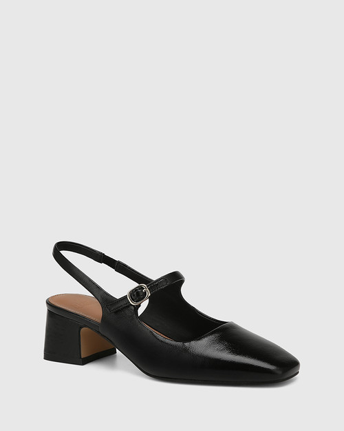 Lora Black Leather Slingback & Wittner & Wittner Shoes