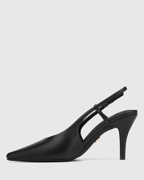 Sella Black Leather Slingback & Wittner & Wittner Shoes