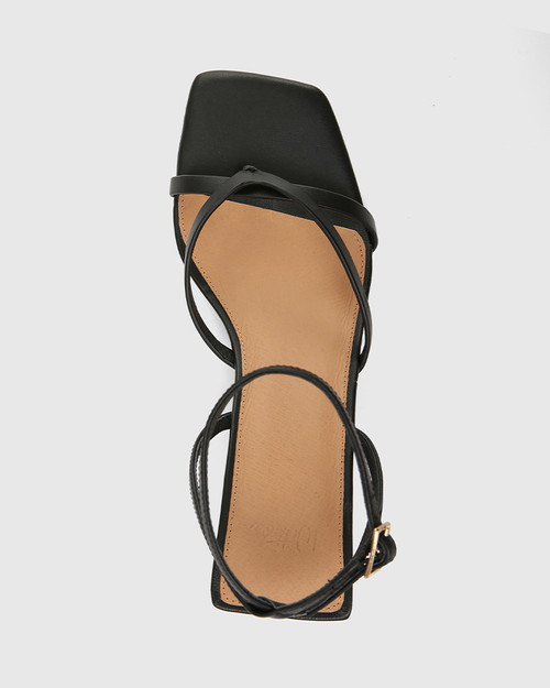 Nyla Black Leather Wedge & Wittner & Wittner Shoes