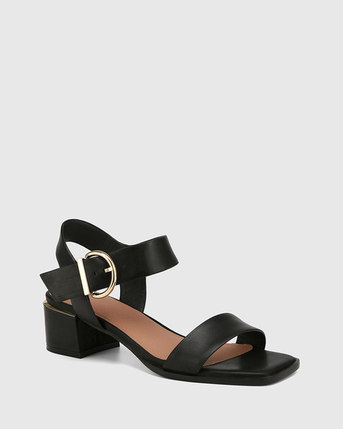 Immi Black Leather Block Heel & Wittner & Wittner Shoes
