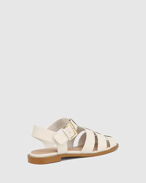 Ezria Off White Leather Fisherman Sandal & Wittner & Wittner Shoes