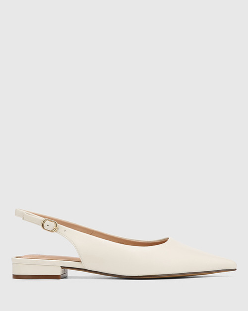 Mera Off White Leather Slingback
