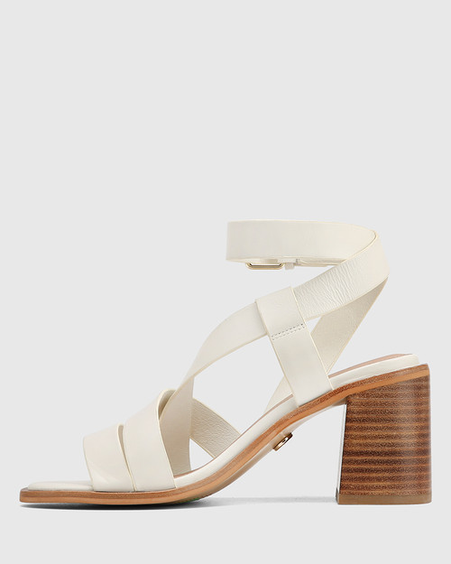Prague Off White Leather Strappy Heel & Wittner & Wittner Shoes