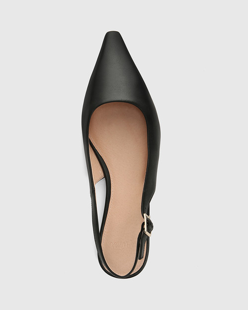 Desiree Black Leather Slingback & Wittner & Wittner Shoes