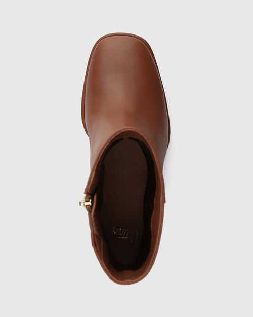 Pasha Warm Cinnamon Leather Ankle Boot & Wittner & Wittner Shoes