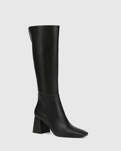 Nilo Black Leather Knee High Boot & Wittner & Wittner Shoes