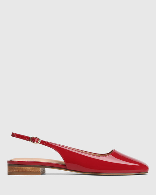 Bev Deep Red Patent Leather Slingback & Wittner & Wittner Shoes