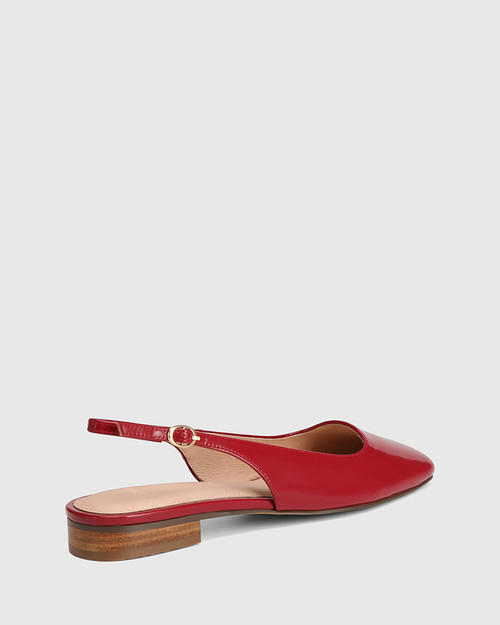 Bev Deep Red Patent Leather Slingback & Wittner & Wittner Shoes