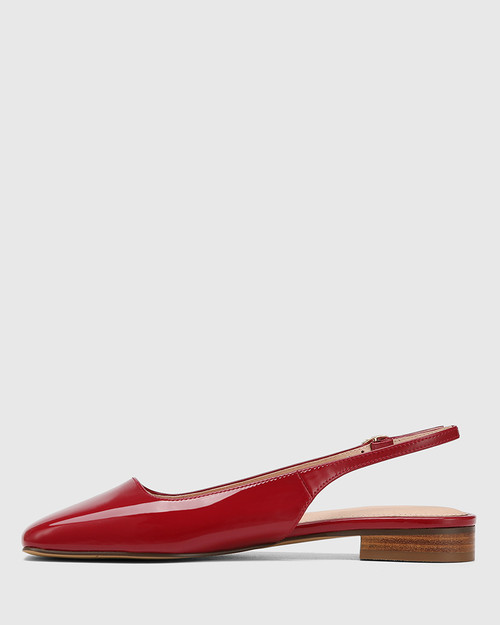 Bev Deep Red Patent Leather Slingback & Wittner & Wittner Shoes