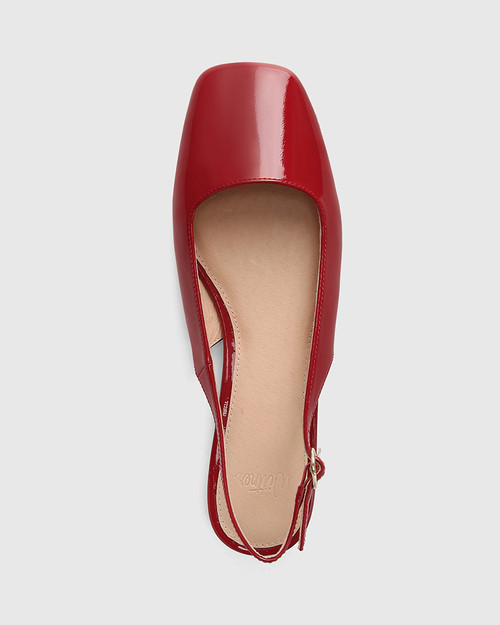 Bev Deep Red Patent Leather Slingback & Wittner & Wittner Shoes
