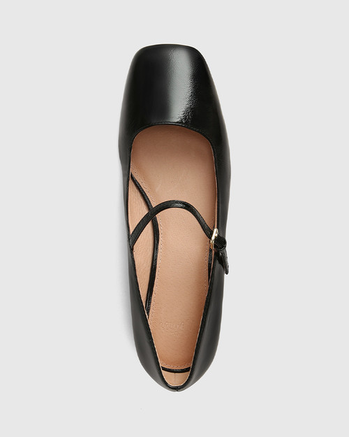 Bina Black Leather Mary Jane & Wittner & Wittner Shoes