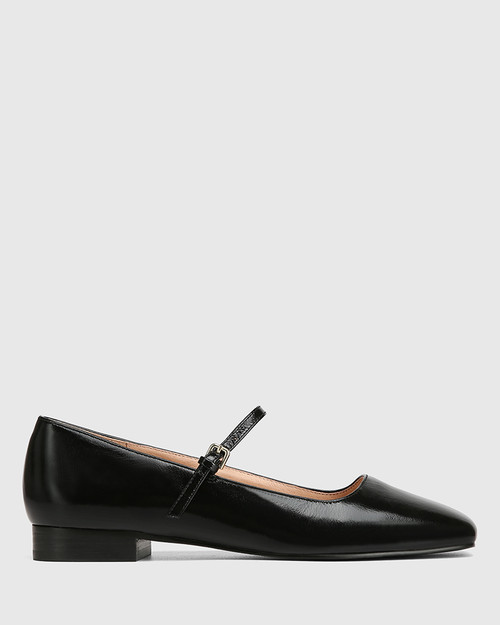 Bina Black Leather Mary Jane & Wittner & Wittner Shoes