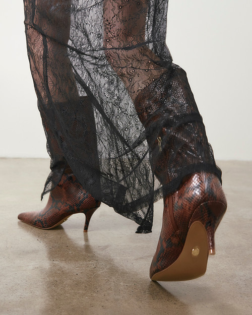 Lozana Python Print Emboss Leather Mid-Calf Boot & Wittner & Wittner Shoes