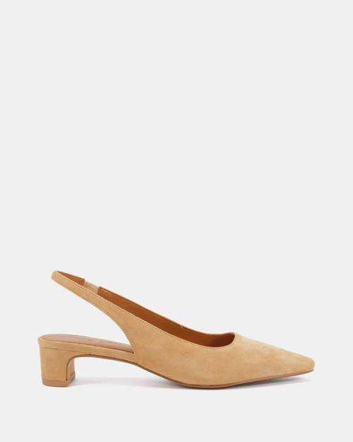 Nixed Camel Suede Leather Slingback & Wittner & Wittner Shoes