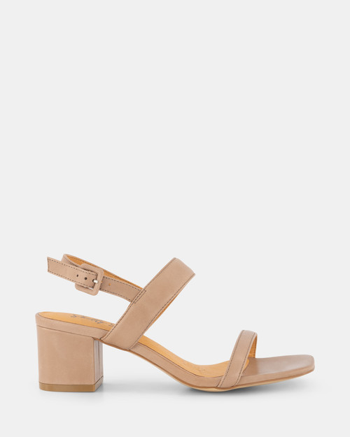 Malone Taupe Leather Heel