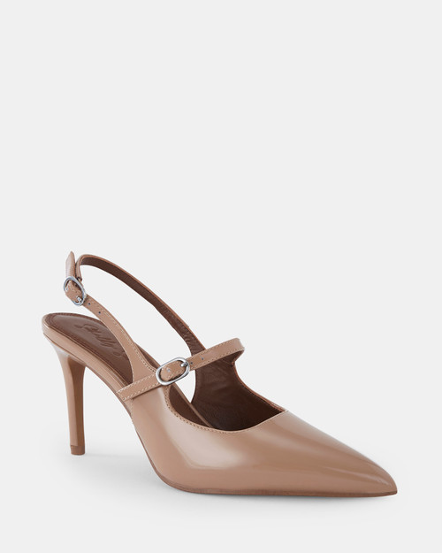 Milan Buff Patent Leather Heel & Wittner & Wittner Shoes