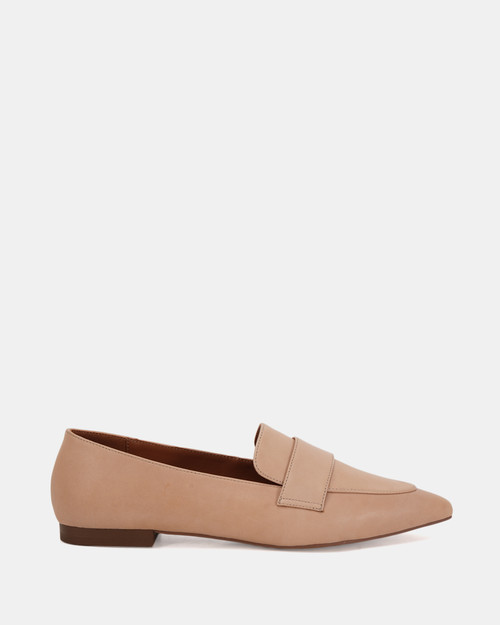 Maxine Nude Leather Loafer