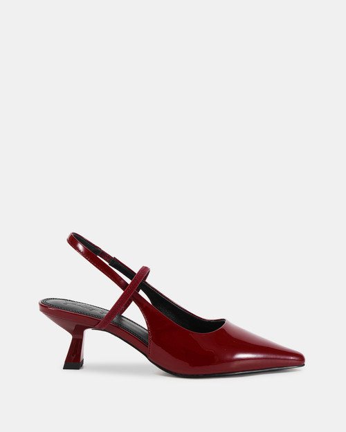 Mingle Crimson Red Patent Leather Slingback & Wittner & Wittner Shoes