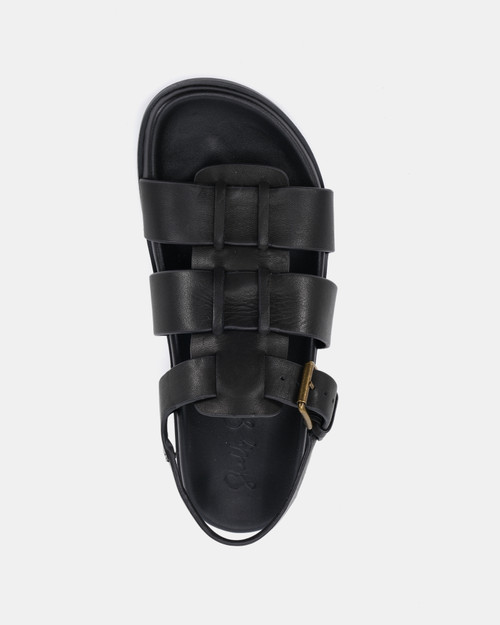 Aster Black Leather Sandal & Wittner & Wittner Shoes