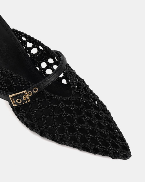 Monaco Black Leather Mule & Wittner & Wittner Shoes