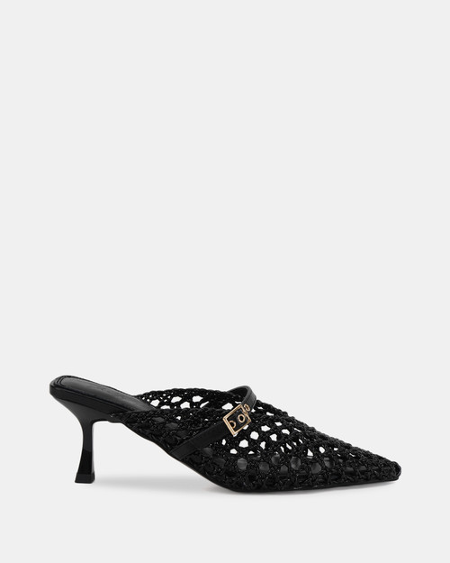 Monaco Black Leather Mule & Wittner & Wittner Shoes