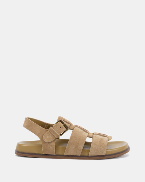 Aster Tan Suede Leather Sandal