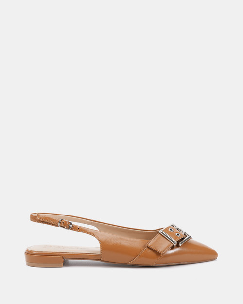 Letha Tan Leather Flat Slingback & Wittner & Wittner Shoes