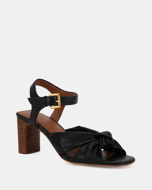 Moss Black Leather Heel & Wittner & Wittner Shoes