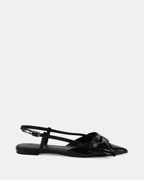 Matteo Black Patent Leather Flat Slingback & Wittner & Wittner Shoes