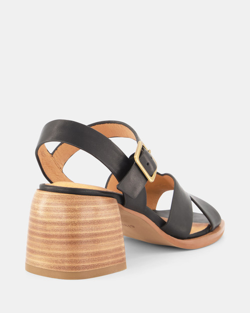 Minke Black Leather Heel & Wittner & Wittner Shoes