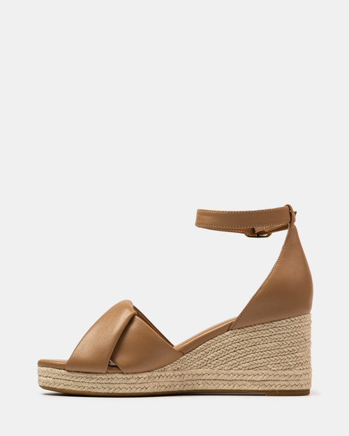 Niley Dark Sand Leather Espadrille Wedge & Wittner & Wittner Shoes