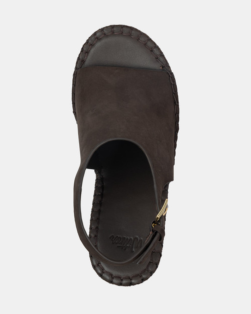 Xandria Espresso Leather Espadrille Wedge & Wittner & Wittner Shoes