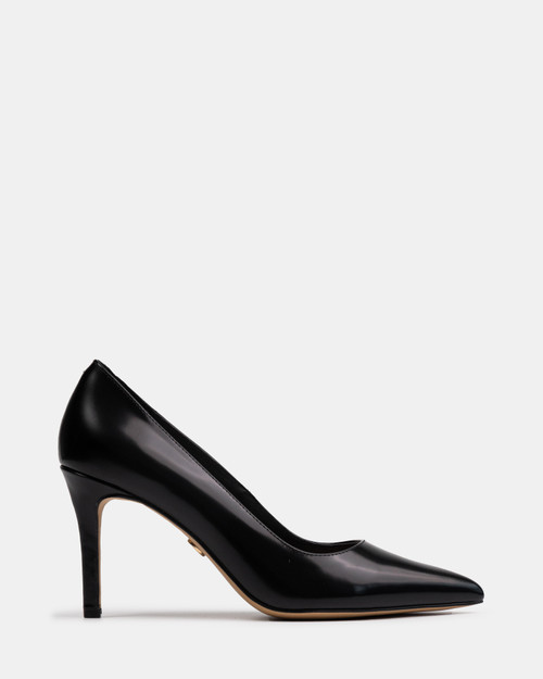 Ravyn Black Shiny Leather Pump
