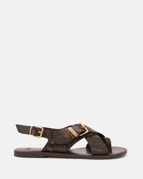 Danna Snake Emboss Leather Sandal