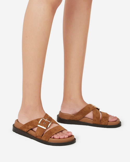 Adelle Tan Suede Leather Footbed Sandal & Wittner & Wittner Shoes