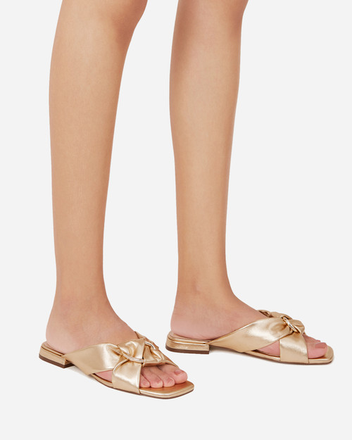 Essence Gold Metallic Leather Sandal & Wittner & Wittner Shoes