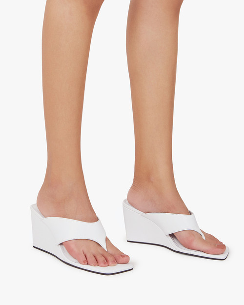 Perri White Leather Wedge Thong & Wittner & Wittner Shoes