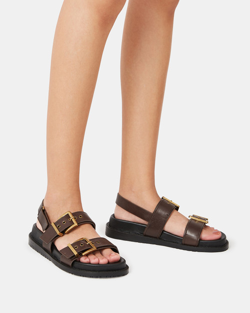 Archie Espresso Leather Footbed Sandal & Wittner & Wittner Shoes