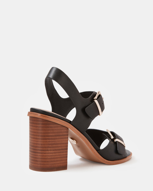 Pipa Black Leather Block Heel & Wittner & Wittner Shoes