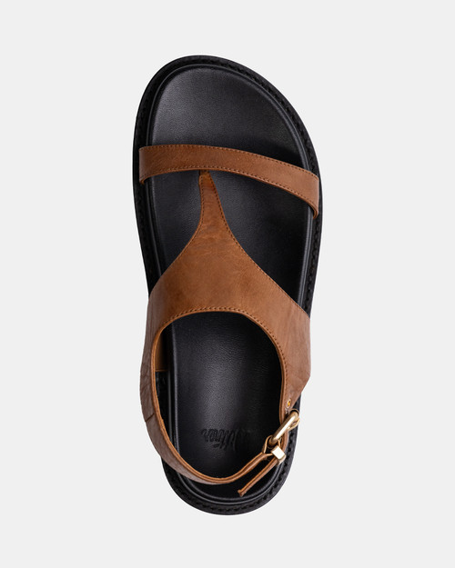 Anina Dark Cognac Leather Footbed Sandal & Wittner & Wittner Shoes