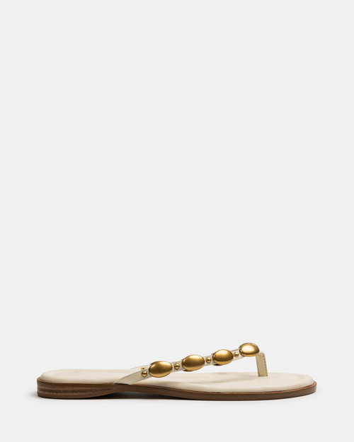 Ediva Vintage Ivory Leather Thong & Wittner & Wittner Shoes