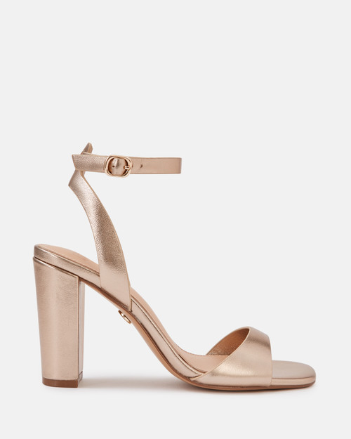 Ryan Champagne Metallic Leather Block Heel & Wittner & Wittner Shoes