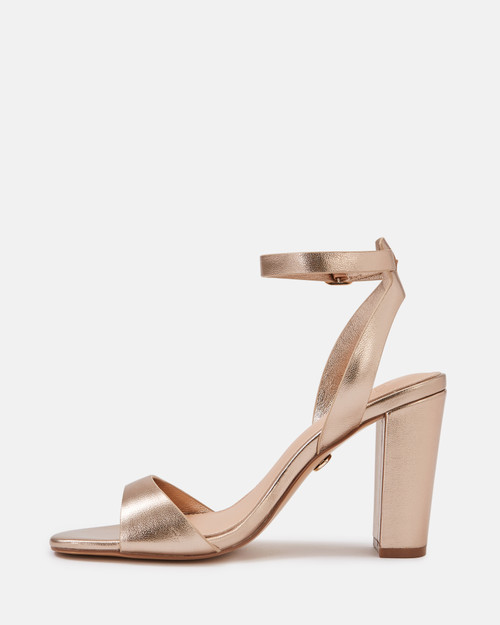 Ryan Champagne Metallic Leather Block Heel & Wittner & Wittner Shoes
