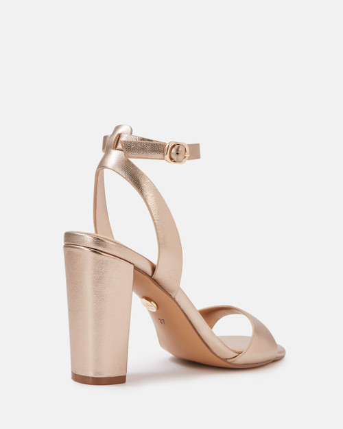 Ryan Champagne Metallic Leather Block Heel & Wittner & Wittner Shoes